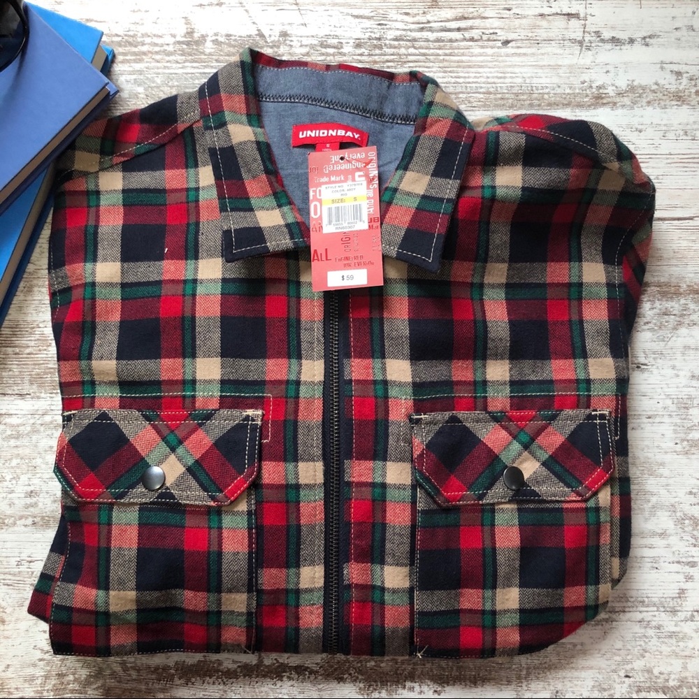 Union Bay flannel zip up shirt NWT - Picture 1 of 5